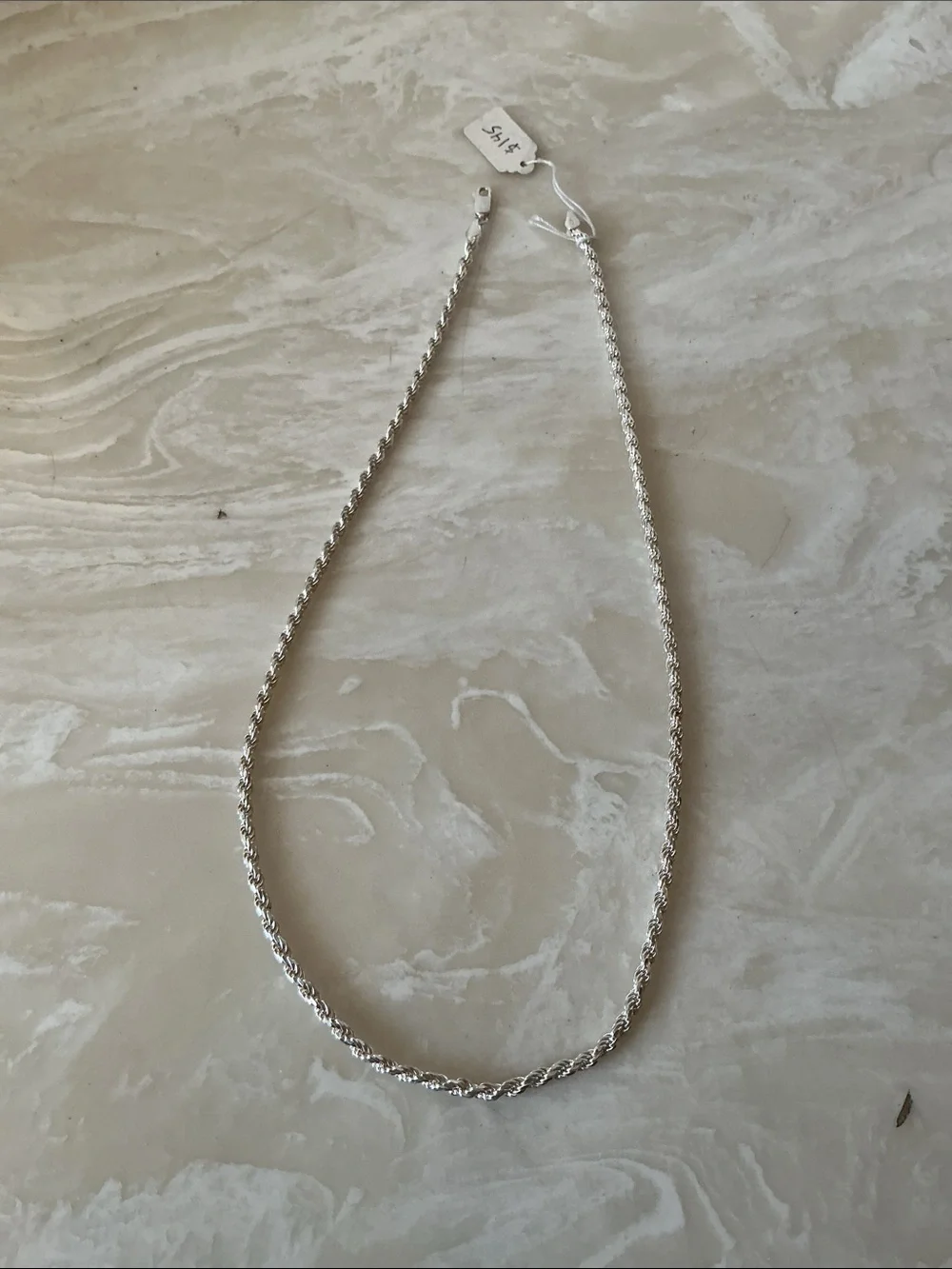 Sterling Silver Rope Chain Necklace - Silver